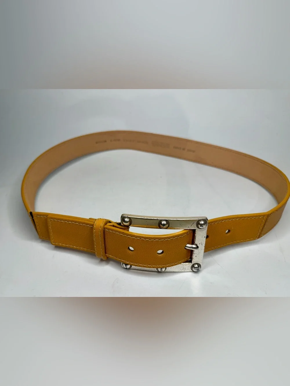 Vintage Michael Kors Genuine Leather Belt with silver Buckle Size M Mens 34 1.5”